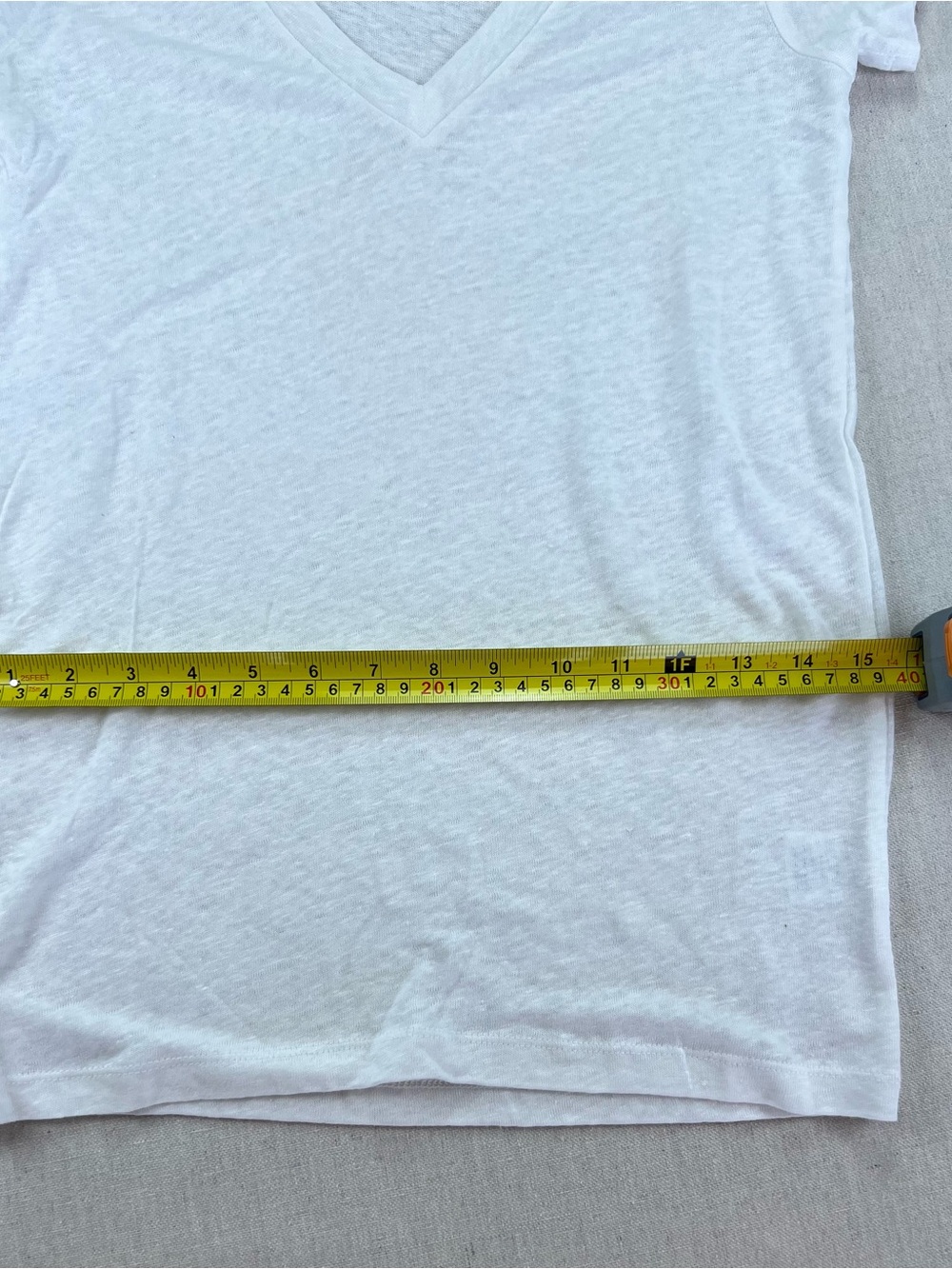 J. Crew Woman’s White Linen V-Neck Women's Tee Size XXS - Picture 5 of 6